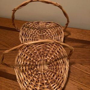 Vtg: Rare 2 Wicker Gathering Style Baskets Made in Portugal